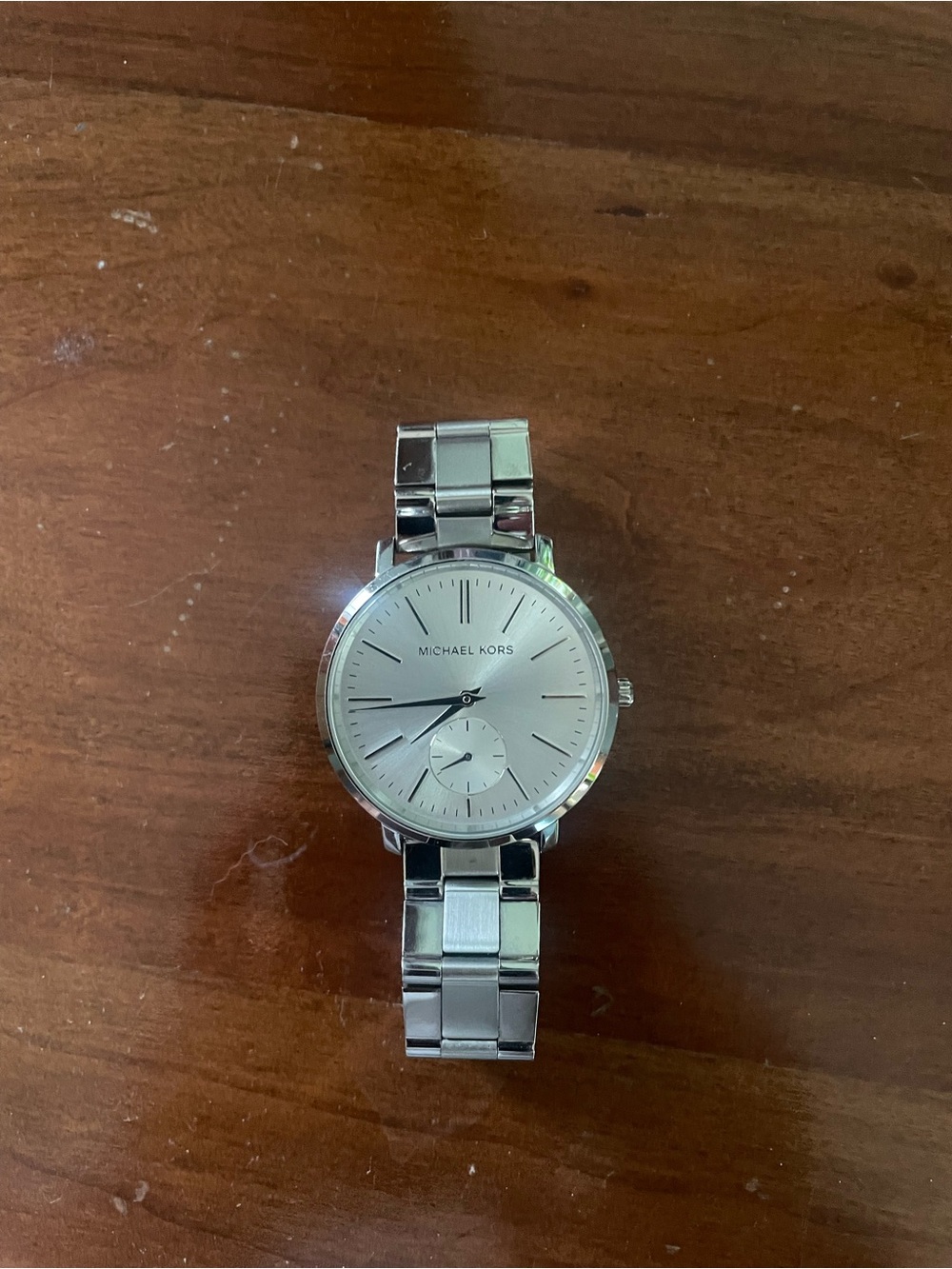 Michael Kors Silver-Tone Men's Bracelet Watch with Minimal Dial